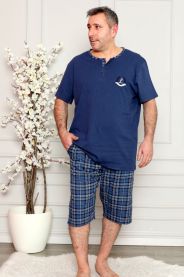 Bawełniana Piżama Męska Plus Size XL-4XL DM- LAP23251-1