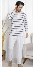 Piżama męska bawełniana Rozmiar:L-4XL AS-14475-Biały