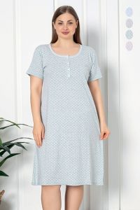 Bawełniana Damska Koszula Nocna Plus Size Christina Roz:XL-4XL DM-CHR-6310
