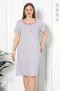 Bawełniana Damska Koszula Nocna Plus Size Christina Roz:XL-4XL DM-CHR-6311